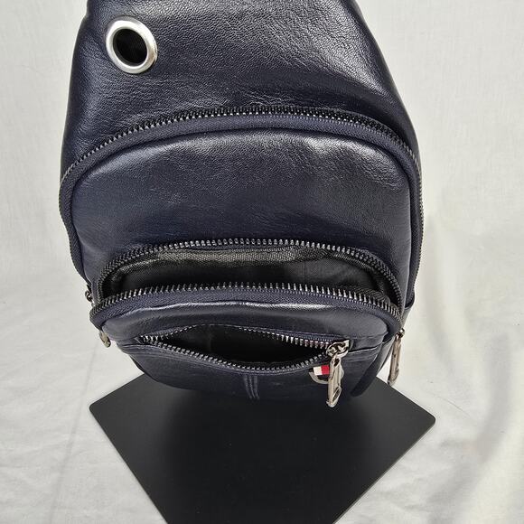 Tommy Hilfiger Sling Bag Blue Faux Leather - Picture 3 of 16